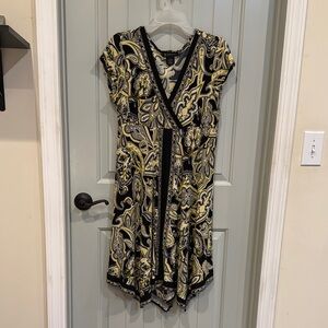 INC International Concepts Black and Yellow Asymmetrical Sundress